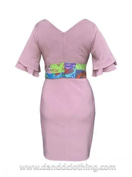 African Pink Office Dress