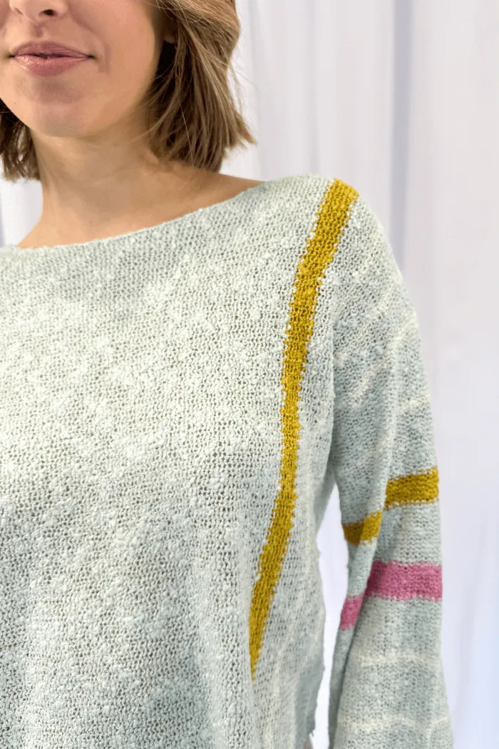 Bell Sleeve Boat Neck Sweater in Mint
