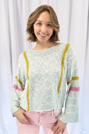 Bell Sleeve Boat Neck Sweater in Mint