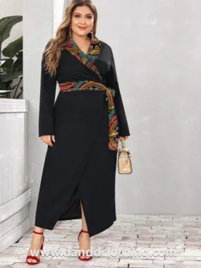 Black Maxi Dress Amelia Crocodile