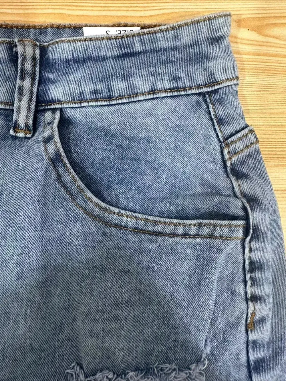 Blue Denim Split Pocket Cargo Utility Skirts Women High Waisted Slim Fit