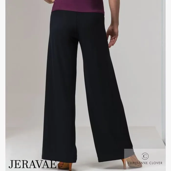 Chrisanne Clover Sanctuary Women's Black Wide Leg Latin or Ballroom Teaching/Practice Dance Trousers Pra949 in Stock