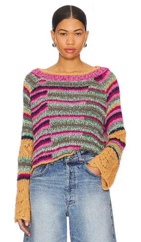 Free People Butterfly Pullover in Olive
