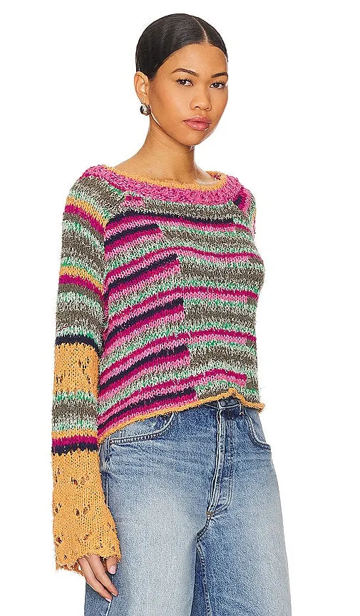 Free People Butterfly Pullover in Olive