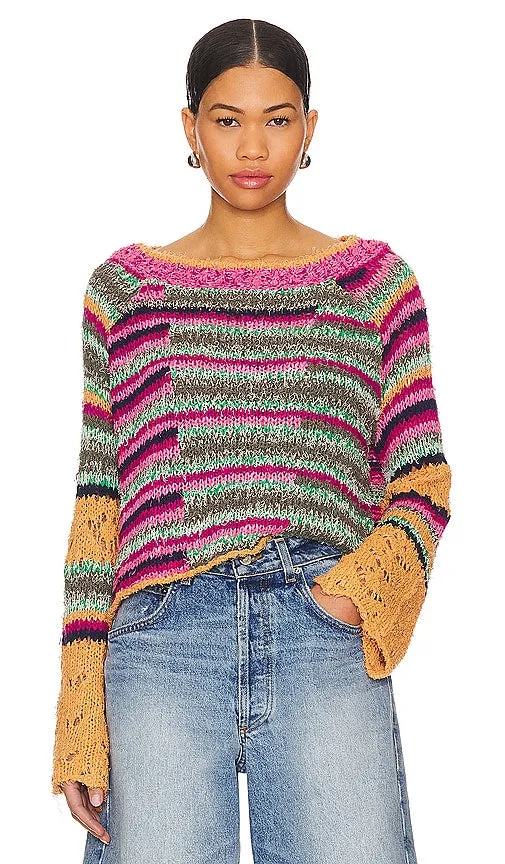 Free People Butterfly Pullover in Olive