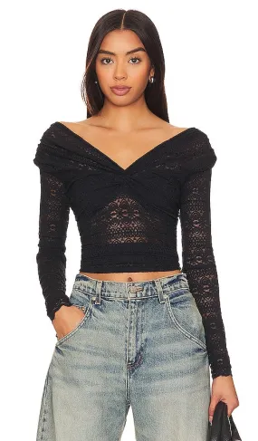 Free People Hold Me Closer Top in Black