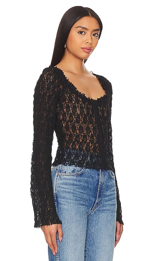 Free People Madison Top in Black