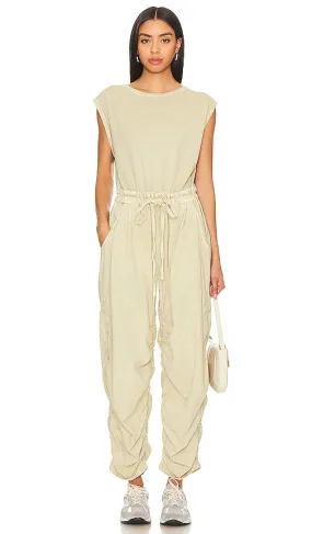 Free People Mixed Media One Piece in Beige
