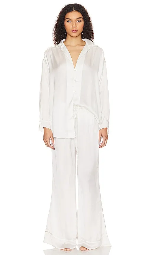 Free People x Intimately FP Dreamy Days Solid Pj In Ivory in White