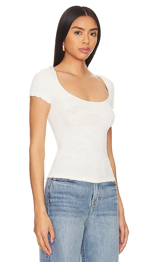 Free People x Intimately FP Send Me Love Tee In Ivory in Ivory