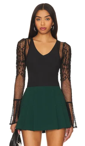 Free People x REVOLVE Who's That Girl Long Sleeve Top in Black