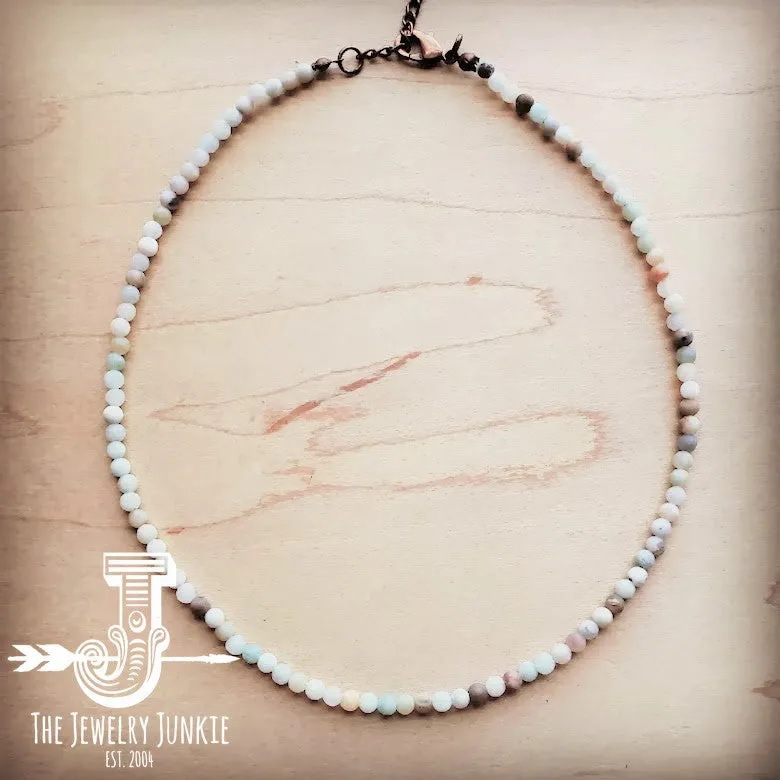 Frosted Amazonite Collar Length Beaded Necklace 252m