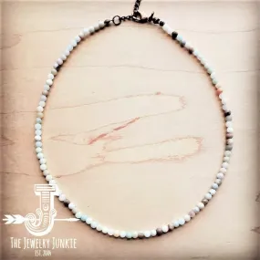 Frosted Amazonite Collar Length Beaded Necklace 252m