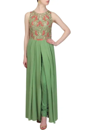 Green color kurta with pant
