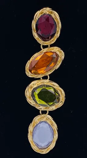 Multi Color Stone Dangle Earrings