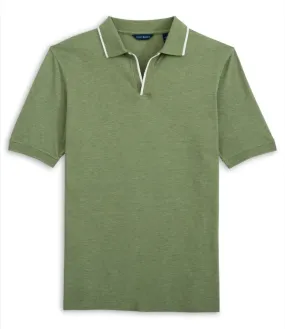 Pima Silk Johnny Collar Polo - Sage