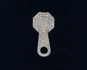 Silver Tone Bling Zipper Studs