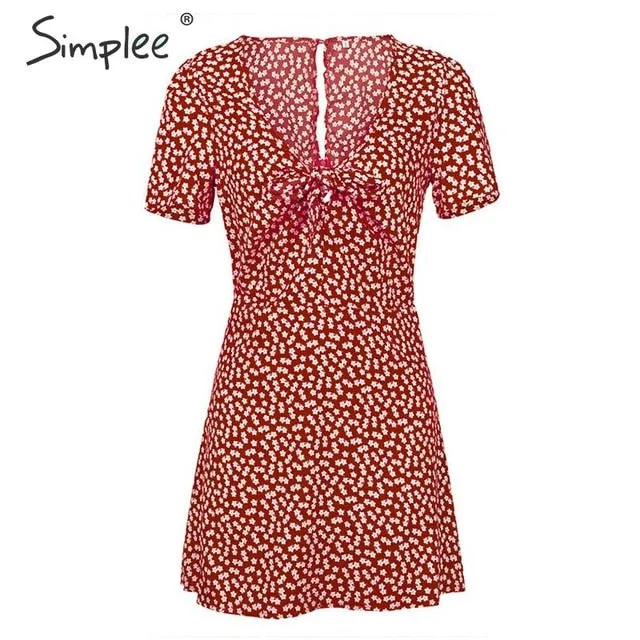 Simplee Casual Bohemain floral print short dress