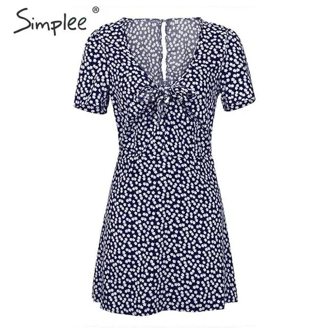 Simplee Casual Bohemain floral print short dress