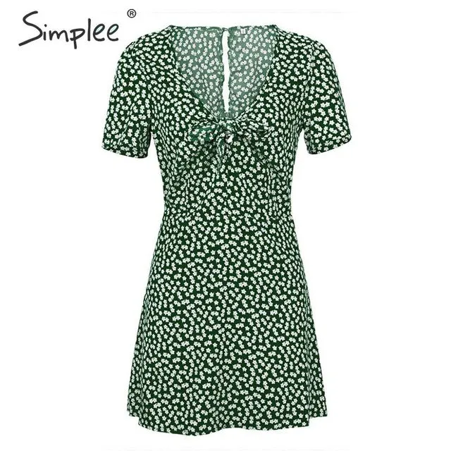 Simplee Casual Bohemain floral print short dress